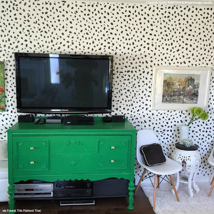 Cheetah Spots Wall Stencil