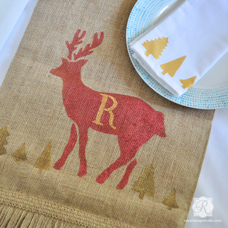 Christmas & Holiday Reindeer Crafting DIY Project - Fabric and Furniture Stencils