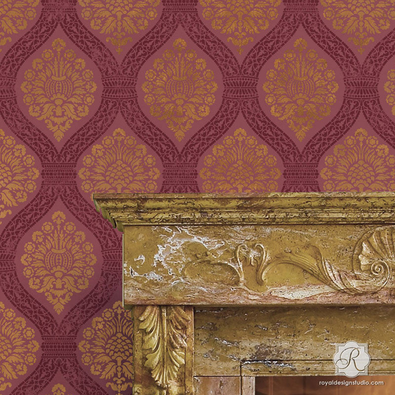 Macedonia Damask Wall Stencil