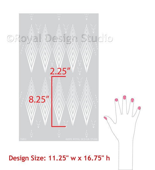 African Plumes Raven + Lily Furniture Stencil - Royal Design Studio Stencils