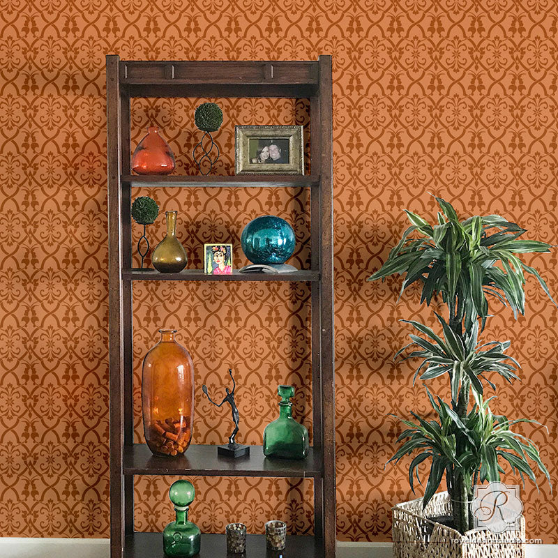 Custom Wall Mural Stencils for Decorating Turkish Moroccan Global Interiors - Royal Design Studio