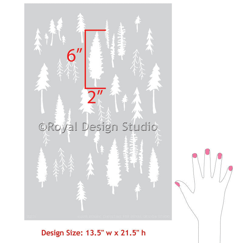 Paint a Forest Themed Boys Room with Trendy Furniture Stencils - Tree Stencils from Royal Design Studio