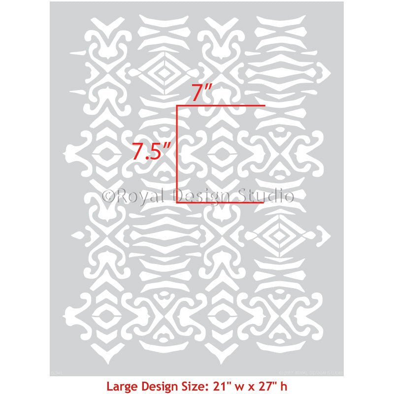 Adisa Tribal Wall Stencil - Royal Design Studio Stencils