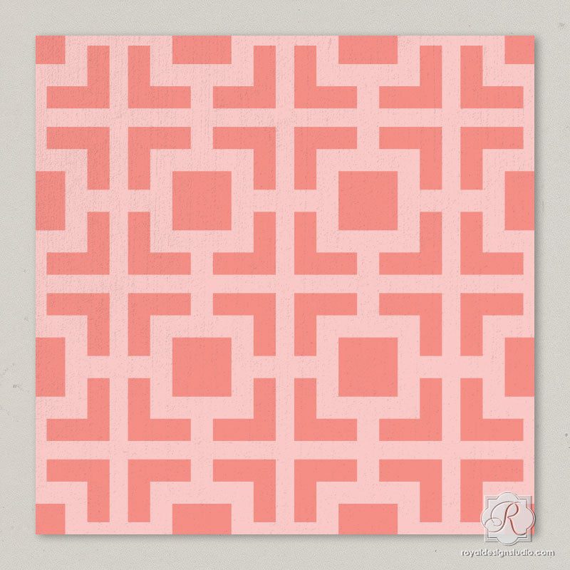 Painting Furniture and Craft Projects with Small Modern and Geometric Stencils - Royal Design Studio