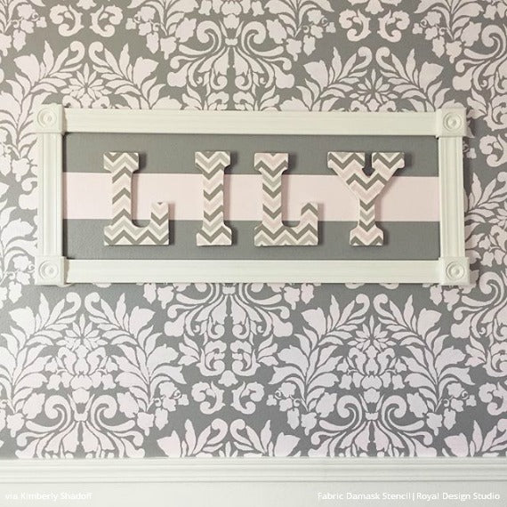 Grand Fabric Damask Wall Stencil