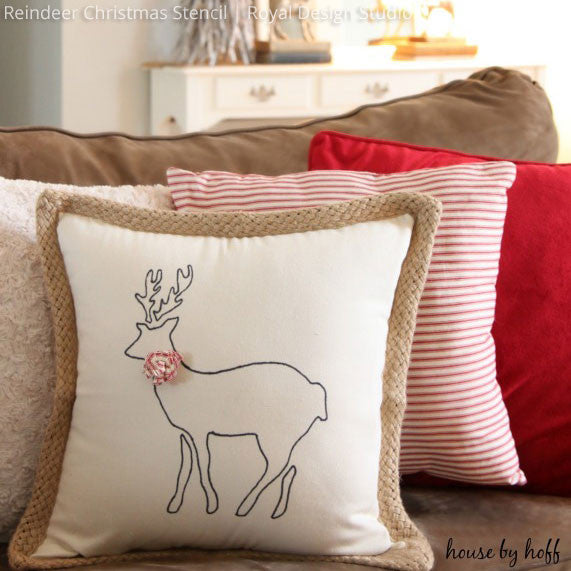 Christmas & Holiday Reindeer Crafting DIY Project - Fabric and Furniture Stencils