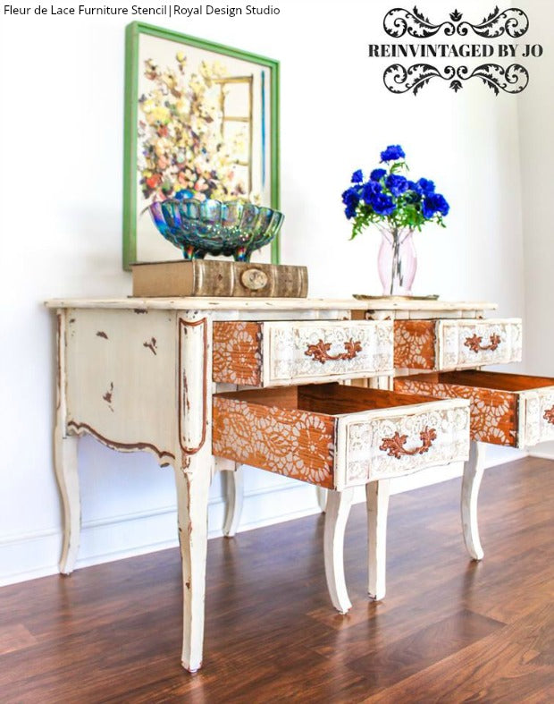 Fleur de Lace Furniture Stencil