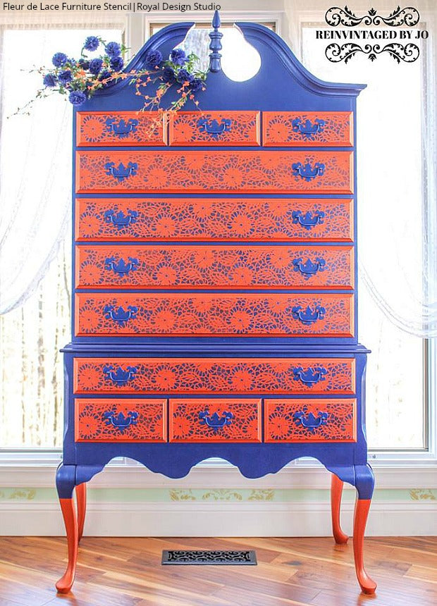 Fleur de Lace Furniture Stencil