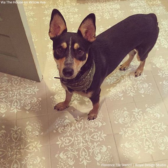 Faux Tile Floor Stencils and Designs for Painting