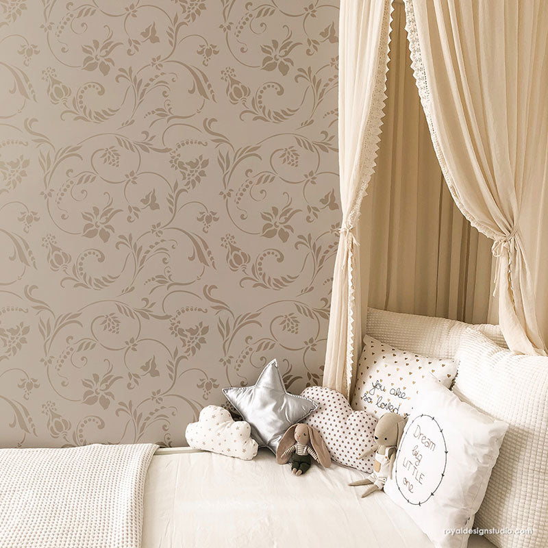 Flourish Allover Wall Stencil