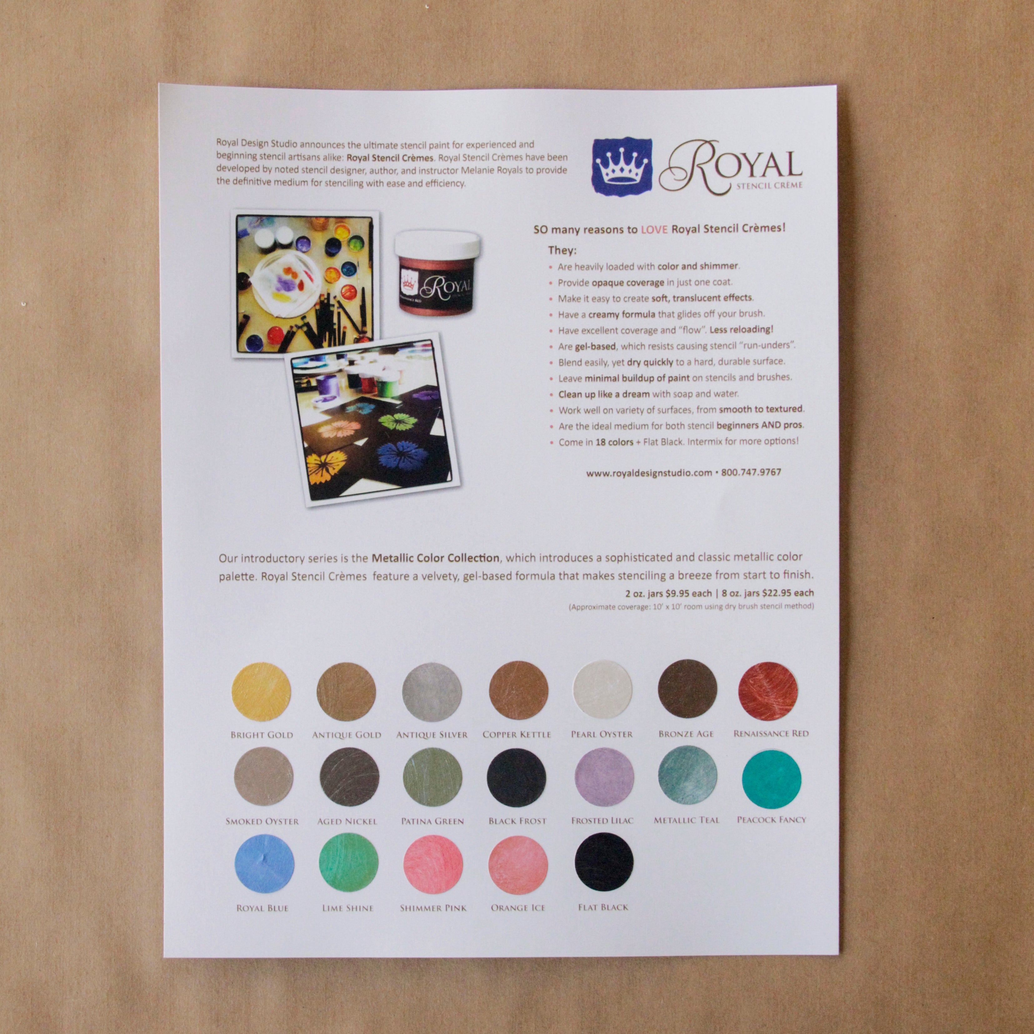 Royal Stencil Cremes Color Chart