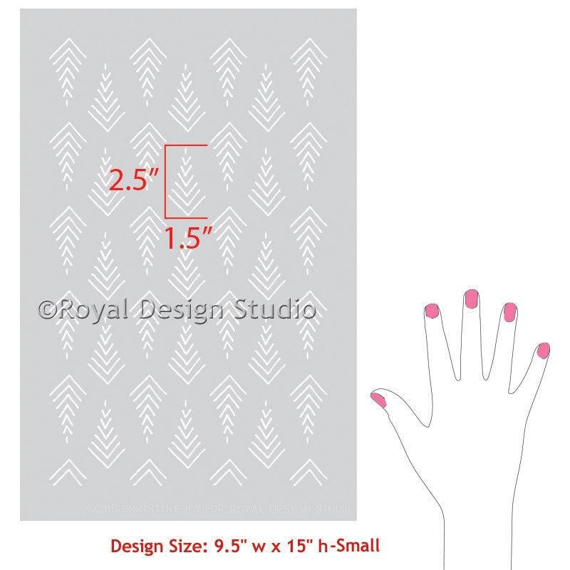 Designer Stencils for Painting Furniture - Arrow Print Designs and Tribal Pattern Stencils - Royal Design Studio