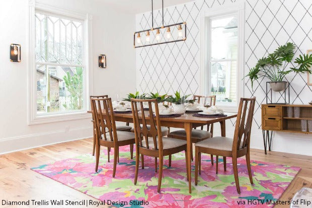 Diamond Trellis Wall Stencil