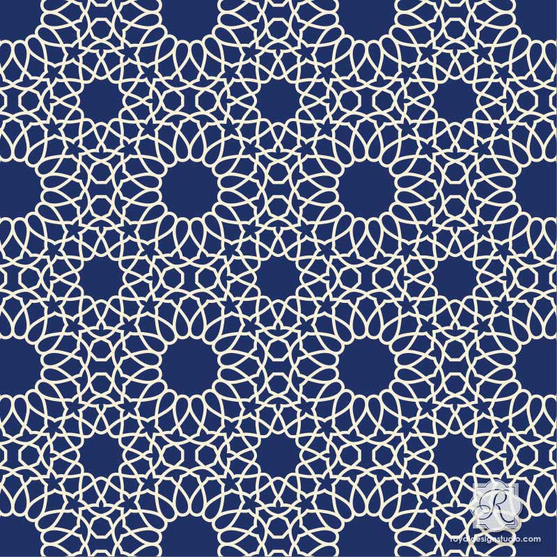 Intricate Zelij Moroccan Craft Stencil