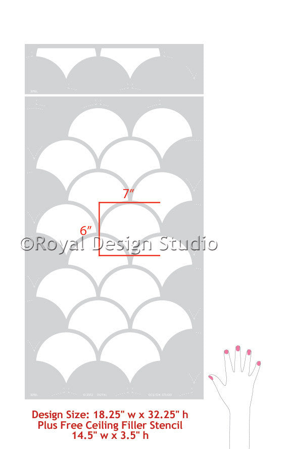 Large Moroccan Scallops Design - Royal Design Studio Wall Stencils