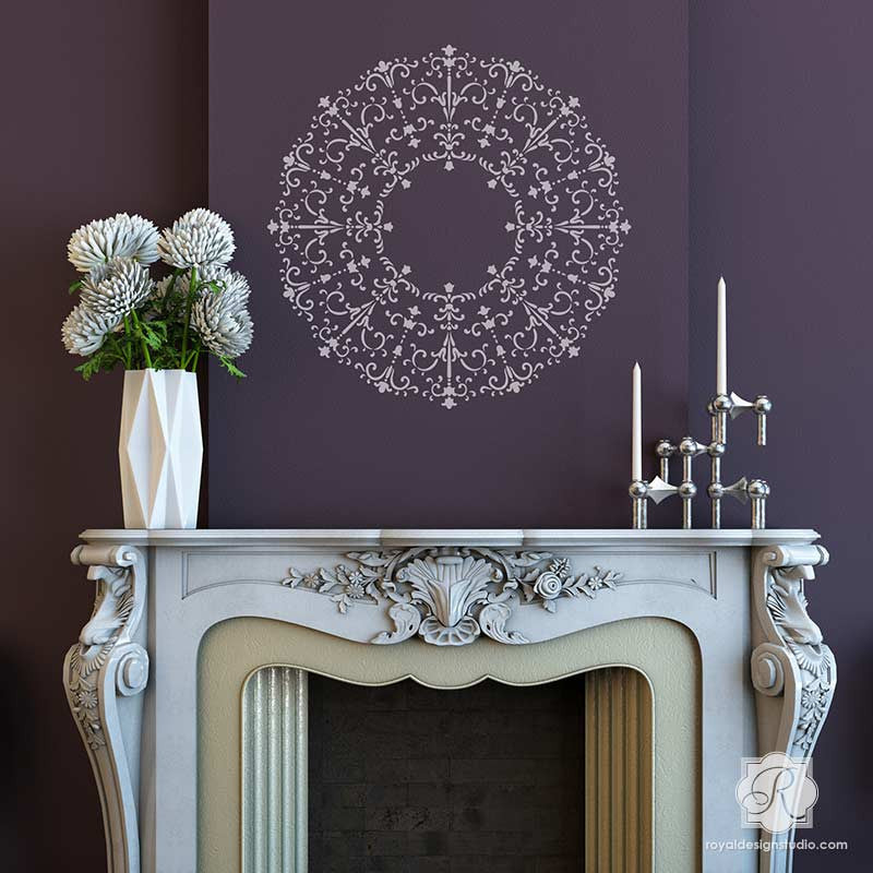 Painting Walls with Medallion Ceiling Stencils - DIY Classic Italian Design - Royal Design Studio