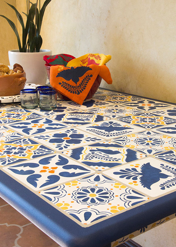 DIY Mexican Talavera Tile Furniture Stencils - Royal Design Studio