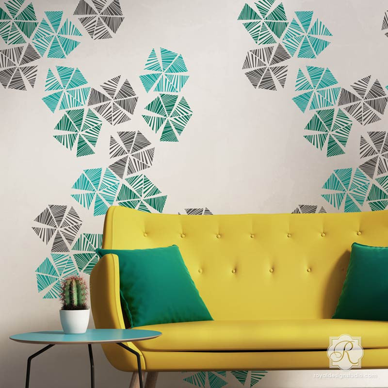 Colorful Wall Art Stencils to Decorate a Modern Room - Royal Design Studio