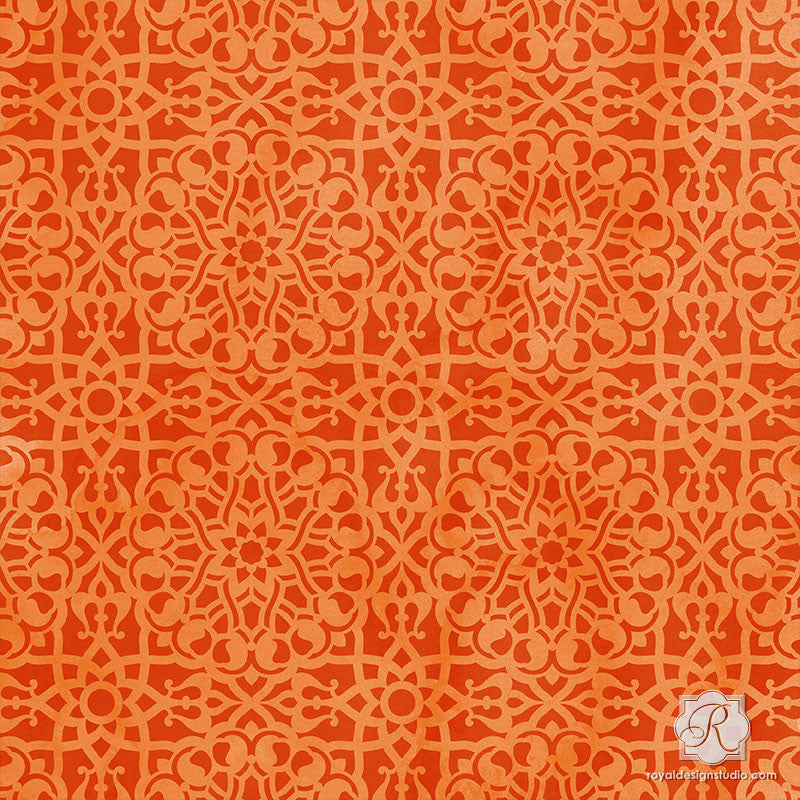 Zahara Moroccan Craft Stencils for Painting Small Furniture & Fabric