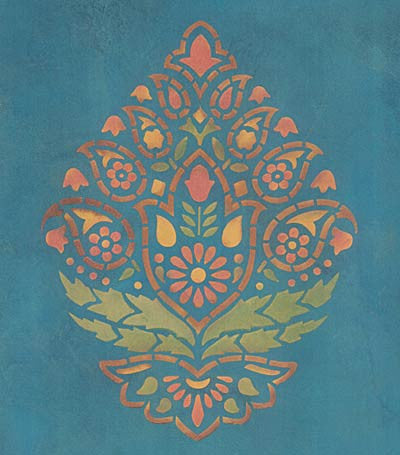 indian paisley pattern stencil by Royal Design Studio