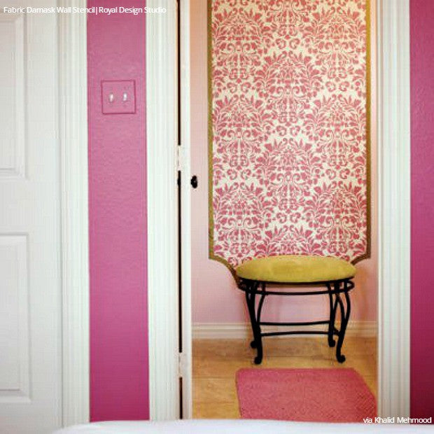 Fabric Damask Wall Stencil