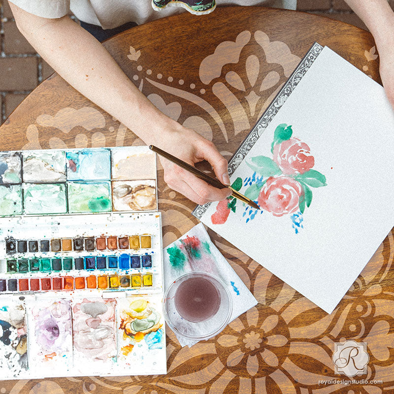 Decorative Mandala Shapes for Painting Furniture Makeover Projects - Royal Design Studio Stencils
