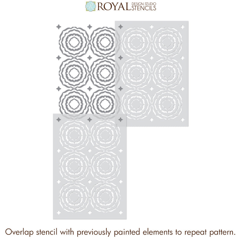 Ripple Tile Allover Stencil