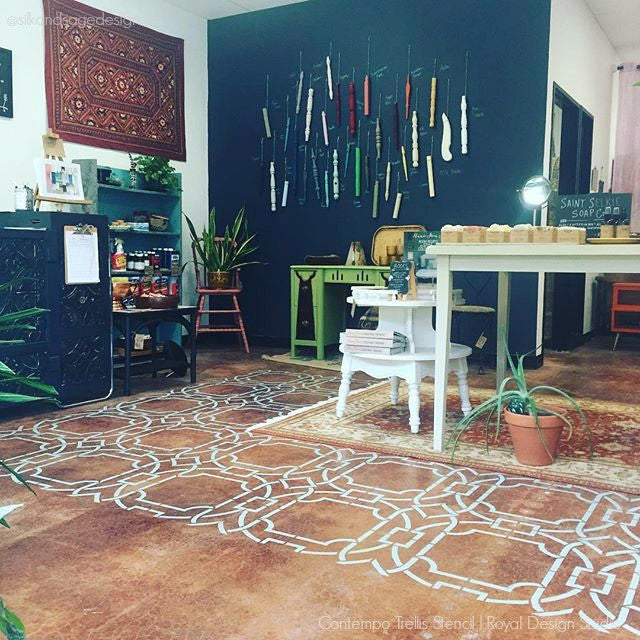 DIY Custom Painted Floor with Large Modern Stencils - Royal Design Studio