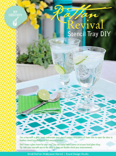 Classic and Retro Painted Furniture with Rattan Pattern - Royal Design Studio Wall Stencils