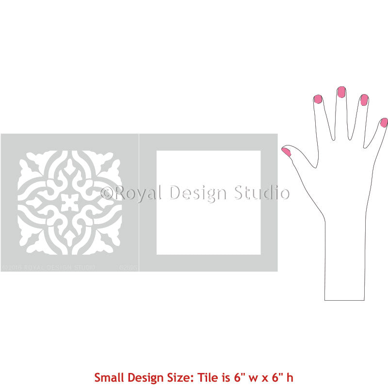 Small Tile Stencils for Decorating with Classic European Floor Patterns - Royal Design Studio