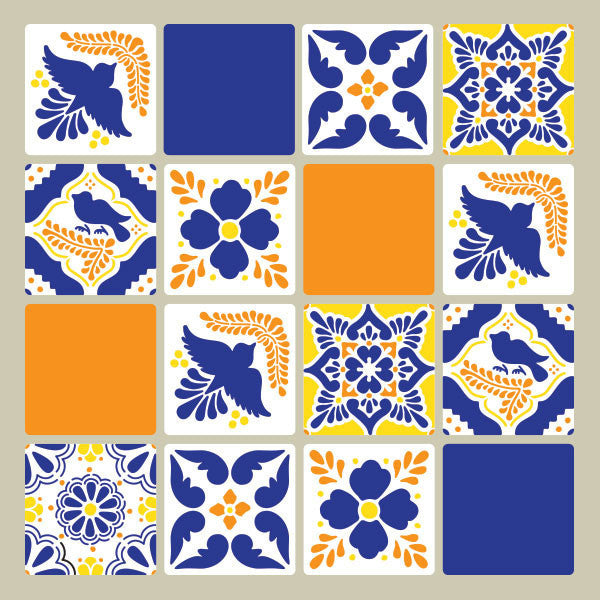 DIY Mexican Talavera Tile Furniture Stencils - Royal Design Studio