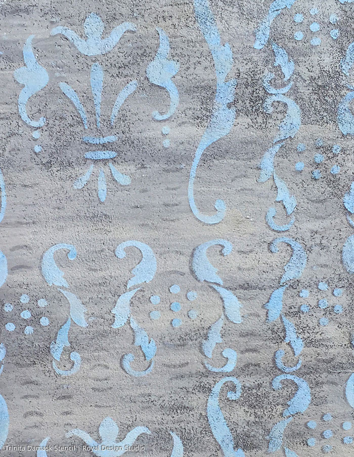 Trinita Alison Woolley Damask Wall Stencil Royal Design Studio Stencils