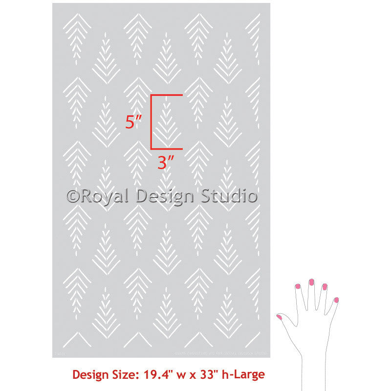 Tribal Arrow Designs Painted on Walls with Designer Wall Stencils - Royal Design Studio