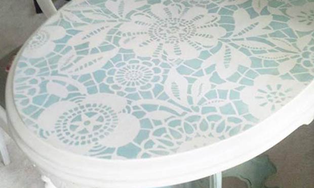 Paint and Stencil Pretty Table Tops!
