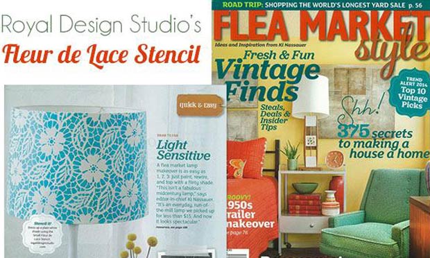 Light Up a Lampshade with Stenciling: Flea Market Style