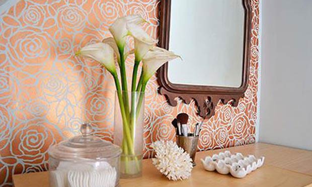 Rockin' a Space with the Rockin' Roses Damask Stencil