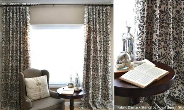 Pull It Together with these 12 Stenciled DIY Curtains