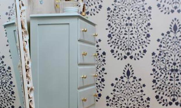 The Many Colors of the Persian Garden Damask Stencil