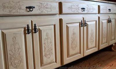 Cabinetry with Stenciled Style