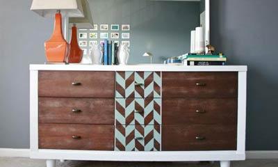 A Painted & Stenciled Modern Furniture Makeover!