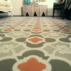 Stencil a Carpet on a Hardwood Floor