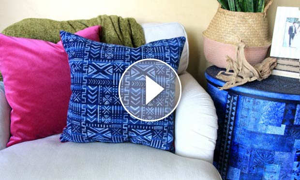 How to Paint Fabric & DIY Pillows with Bohemian Stencils