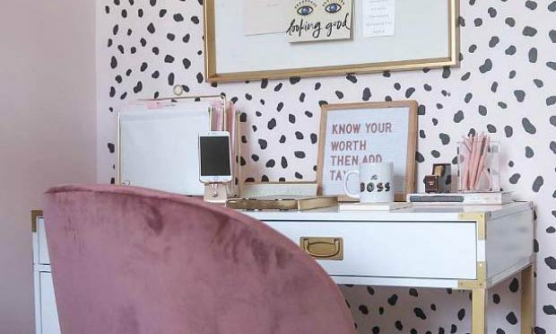 Pretty & Productive: Go-Getter Home Offices with Wall Stencils