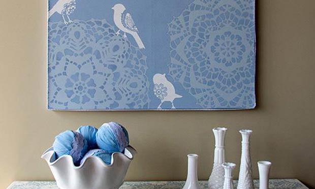 Stencil How-to: Lace Canvas Combo