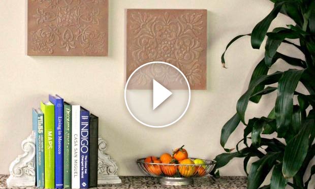 How to Stencil DIY Terracotta Wall Art Tiles