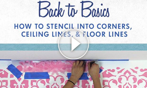 How to Stencil into Corners, Ceiling Line, and Floor Line