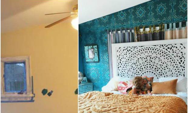 Before & After Room Makeovers with Stunning Stencils