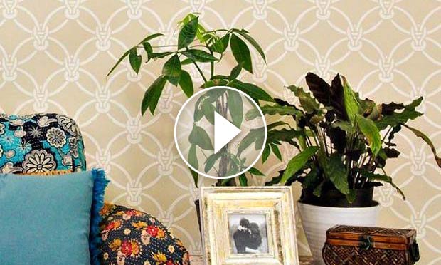 How to Emboss Macrame Knots Wall Stencils with Joint Compound