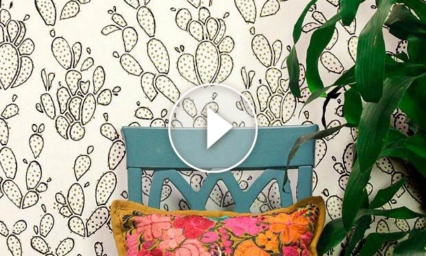 How to Outline Cactus Wall Designs with Sharpie & Stencils