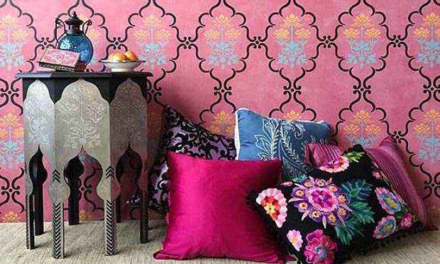 Pink Stencil Interior Decorating Ideas from Subtle to Sensational
